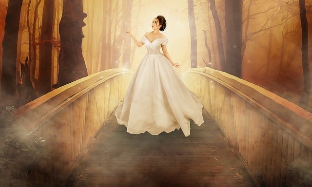 Free bridge woman fairy illustration