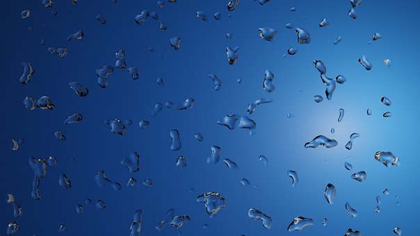 Regen, Blau, Regentropfen, Wasser, Nass