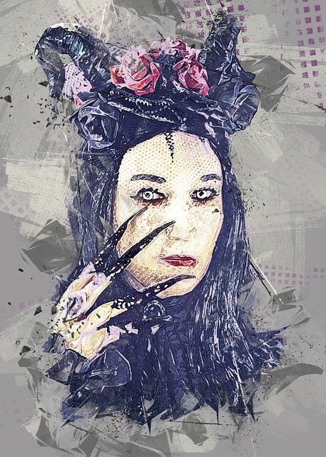 Free gothic portrait goth woman gothic woman illustration