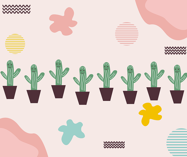 Free cactus design pattern illustration
