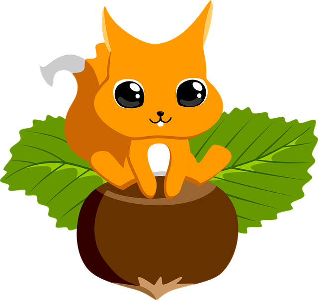 Free squirrel chipmunk nut illustration