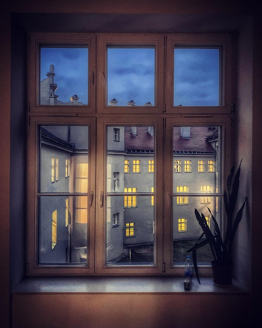 Okno, Noční, Město, Architektura, Budova