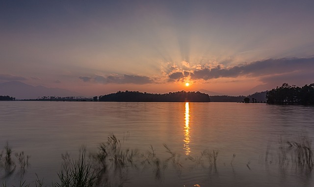 Lago, Amanecer, Salida Del Sol, Paisaje