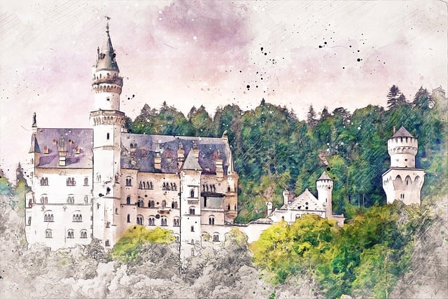 Free castle architecture tourism illustration