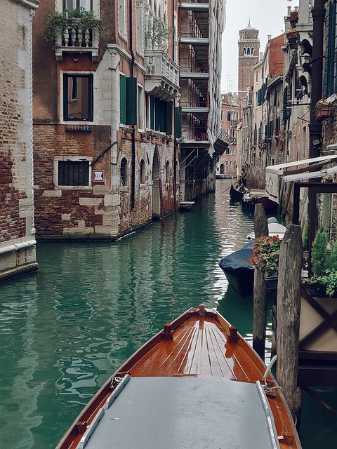 Kanal, Hav, Venedig, Italien, Landskab