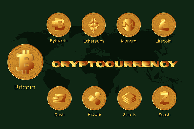 Free cryptocurrency blockchain digital vector