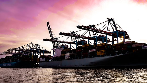Hafen, Frachtschiffe, Hamburg