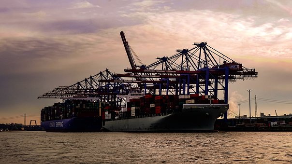 Containerschiff, Loading Dock, Hamburg