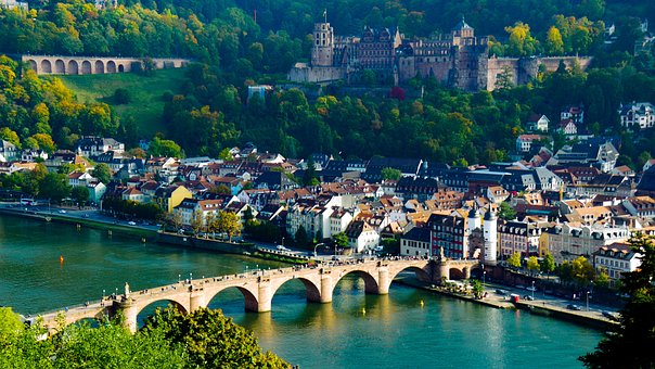 Heidelberg, Brücke, Fluss, Stadt