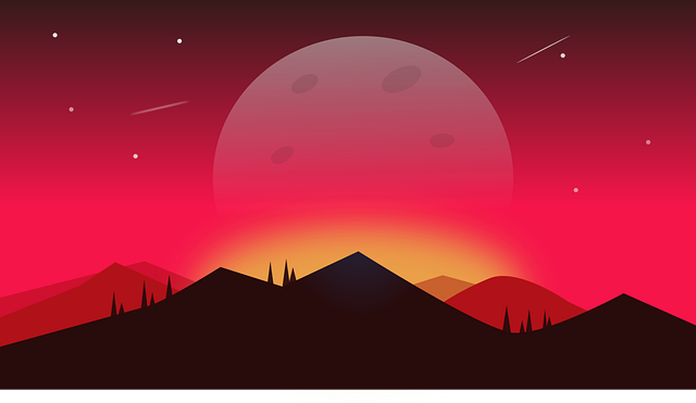 Free mountains night sky nature illustration