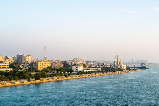 Canal, Mar, Costa, Suez, Natureza, Egito