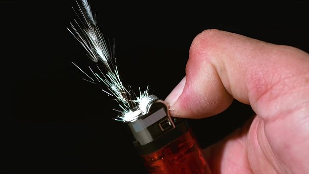 Feuerzeug, Spiel, Hand, Daumen, Funken