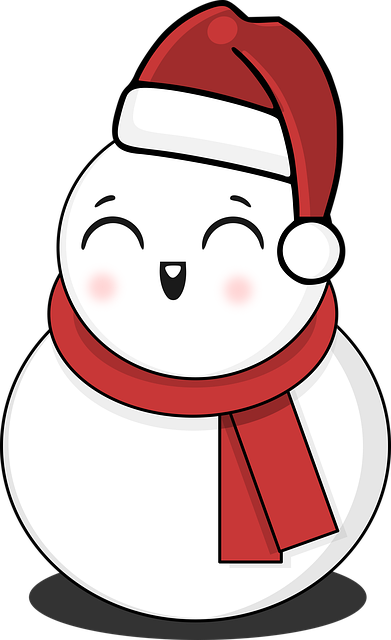 Free snow man christmas clip art illustration