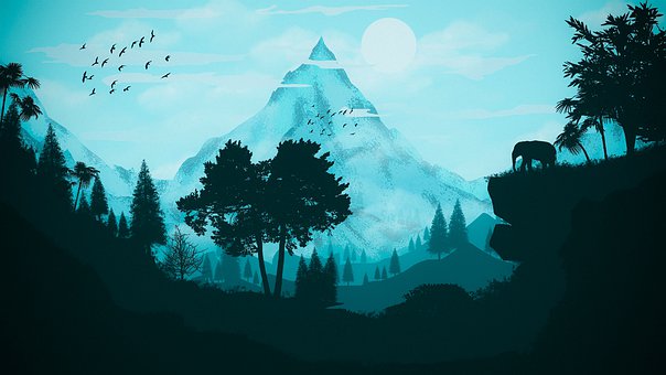 Free Mountain Forest illustration and picture