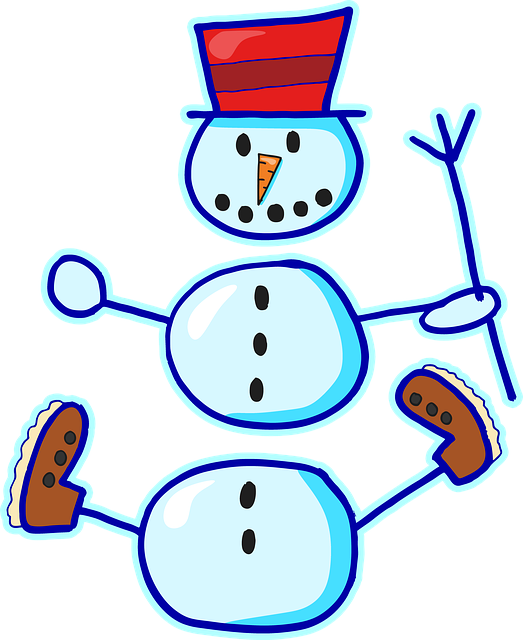 Navidad, Monigote De Nieve, Dibujo