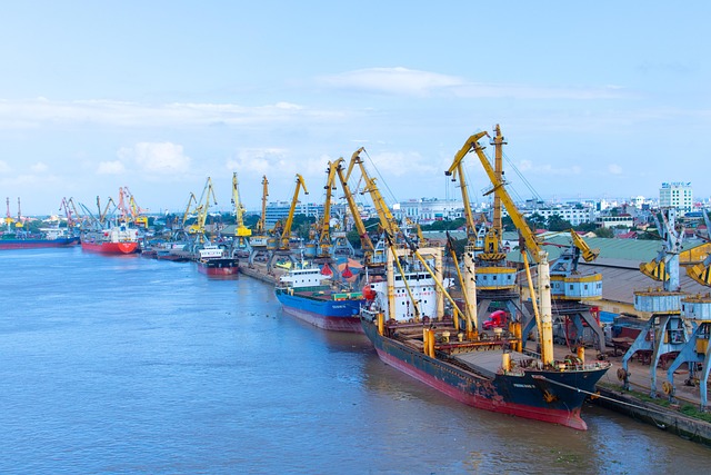 Hafen, Kran, Boote, Himmel, Natur, Meer