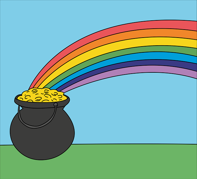 Free rainbow nature gold illustration