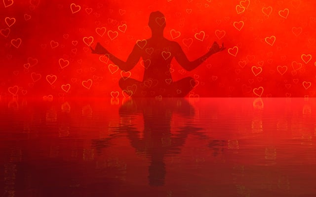 Free meditation love peace illustration