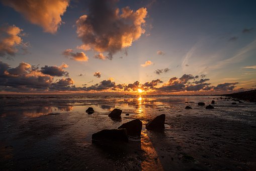 Meer, Strand, Natur, Sonnenuntergang