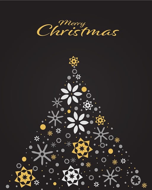 Free merry christmas christmas tree holiday illustration