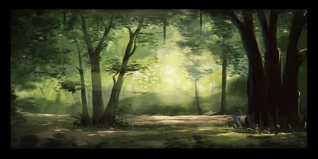 Free trees forest road illustration