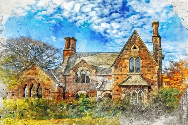 Free house old house watercolor illustration
