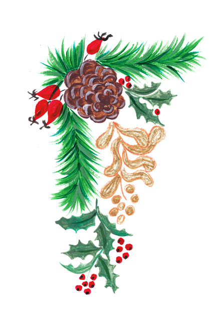 Free christmas design wreath illustration