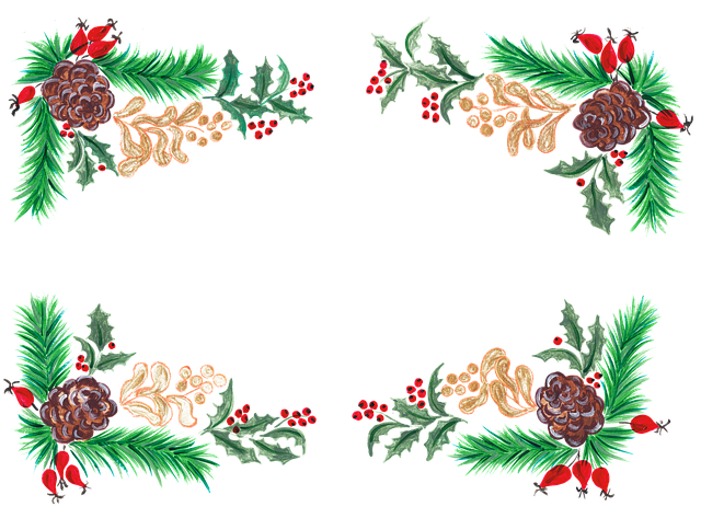Free christmas design wreath illustration
