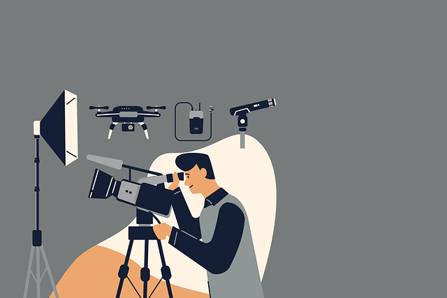 Free movie director resumed video camera illustration