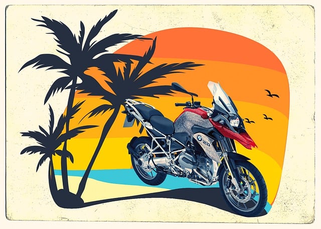 Free motorcycle bicycle nature illustration