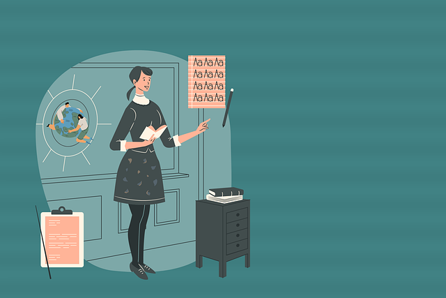 Free school teacher teaching illustration