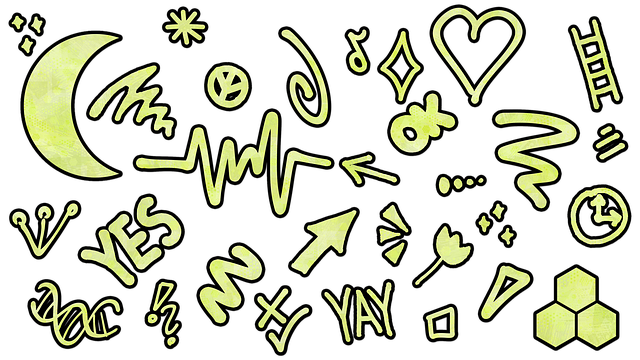 Free doodles decorative digital scrapbooking illustration