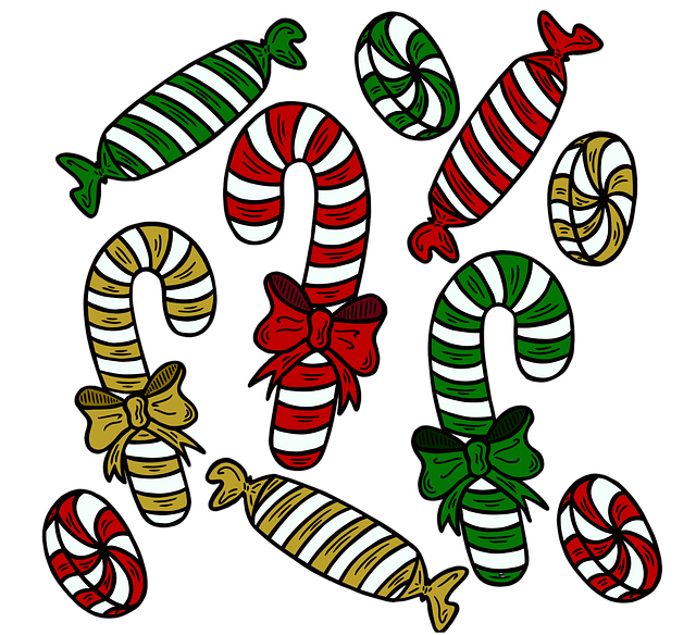 Free christmas candies candy canes candies illustration