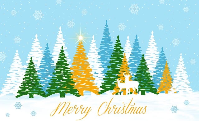 Free merry christmas greeting season illustration