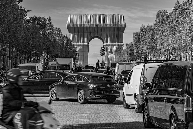 Otoño, Francia, París, Tarde, Arco