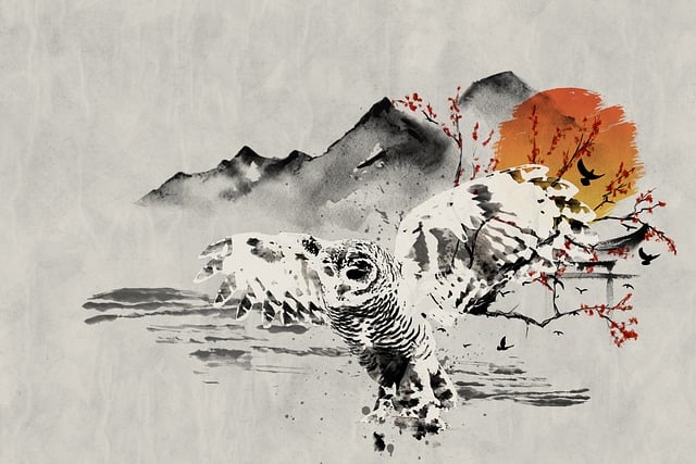 Free owl wing flying illustration