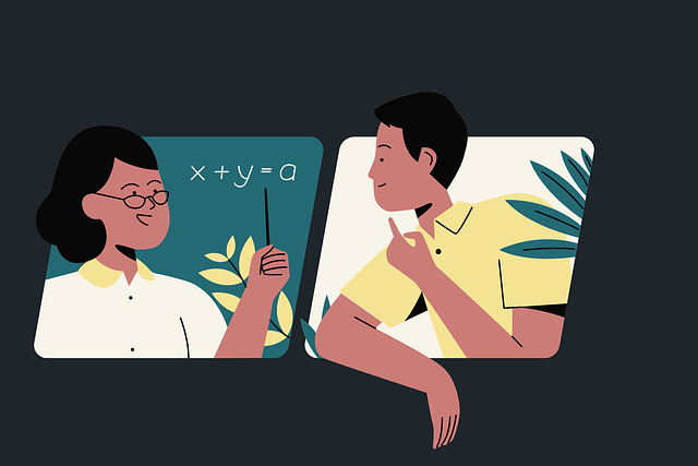 Free distance learning computer webcam illustration