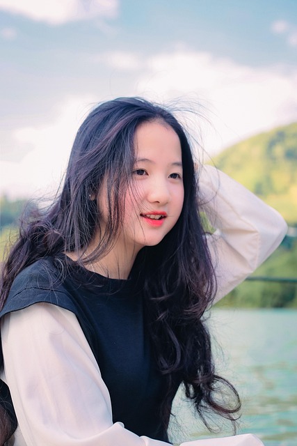 Belleza, Niña, Pose, Retrato, Mujer