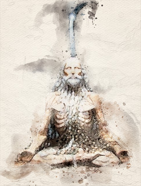 Yogi, Oud, Waterverf, Schilderen