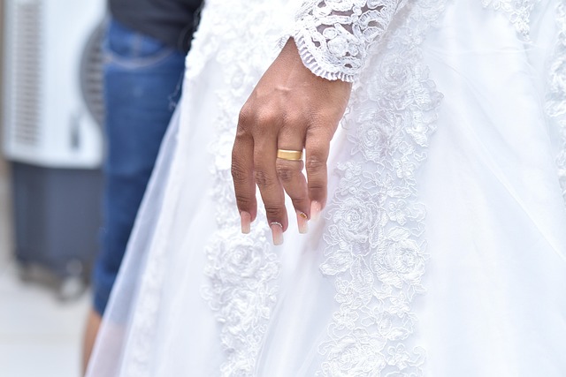 Frau, Braut, Kleid, Ring, Schmuck