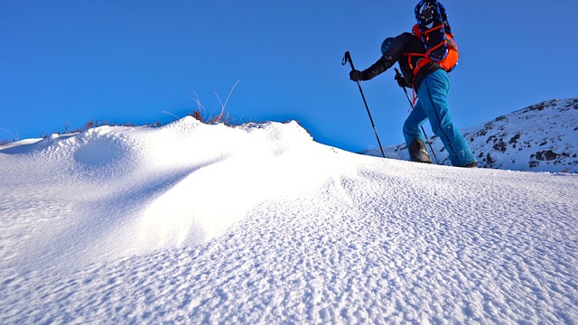 Skifahrer, Klettern, Sonnig, Schnee