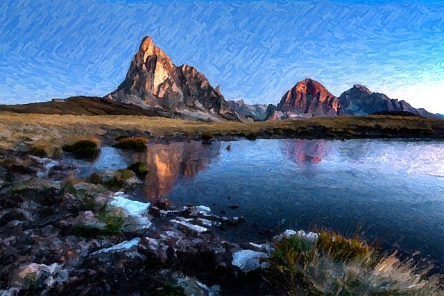 Malen, Natur, Kunst, Segeltuch, Berge