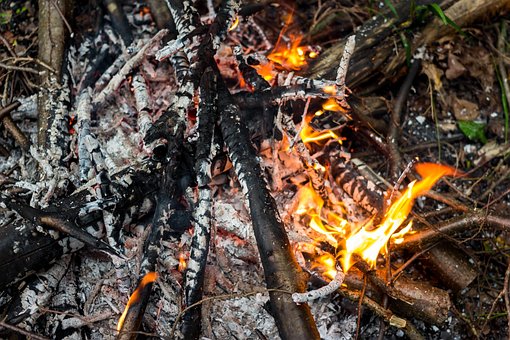 Kul, Lejrbål, Bål, Brænder Ud, Flamme
