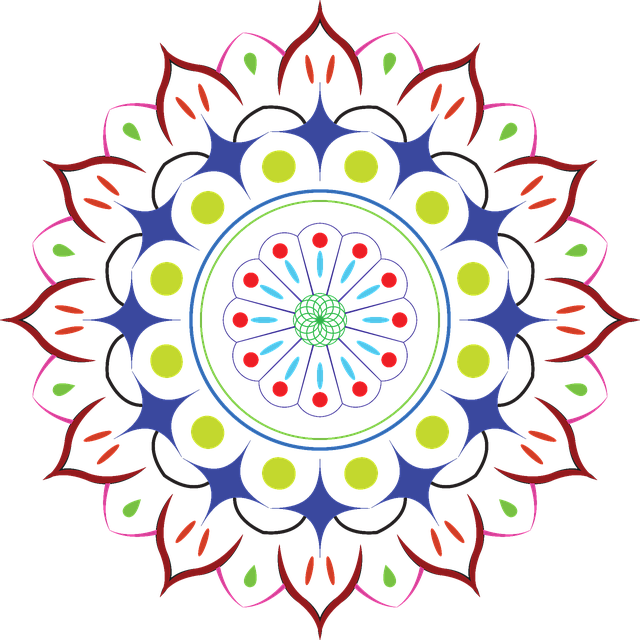Free mandala floral pattern logo illustration