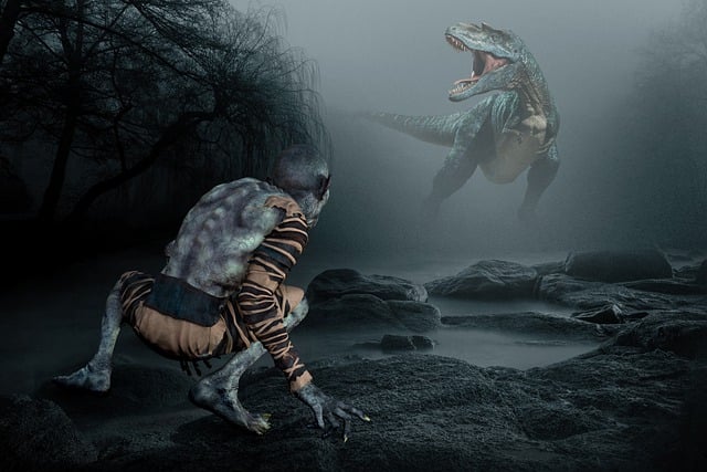 Free fantasy dinosaur monster illustration