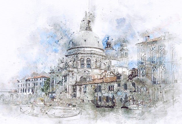 Free venice italy canal illustration