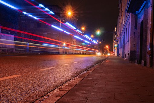 Straße, Nacht, Weg, Stadt, Licht Malerei