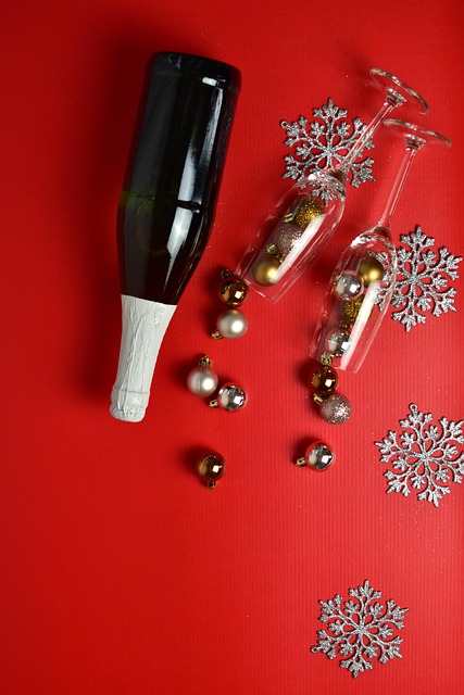 Viering, Kerstmis, Champagne, Nieuwjaar