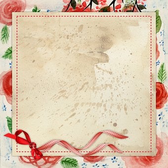 Jul, Papir, Scrapbog, Blomster, Rød