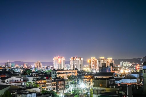 Night View, Nat Lys, By, Lille By